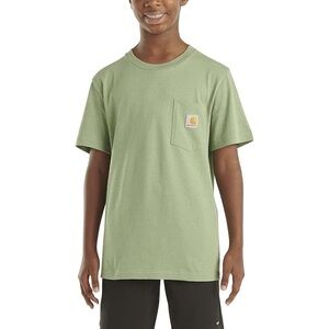 Carhartt Sage Green Tee with Pocket. Size boys 14-16
